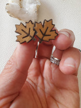 Load image into Gallery viewer, Fall Wood Stud Earrings
