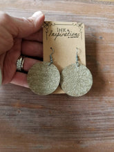 Load image into Gallery viewer, Celestial-inspired gold wood statement earrings
