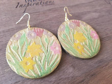 Load image into Gallery viewer, SPRING BLOOMS handmade wood earrings, Ink &amp; Inspirations Boutique
