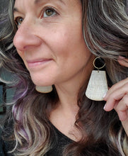 Load image into Gallery viewer, Nightfall Wood Earrings: Dark Boho Statement Dangles, Lightweight Jewelry - handmade wood earrings - Ink &amp; Inspirations Boutique
