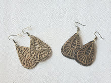 Load image into Gallery viewer, Boho Black Dangles: Layered Wood and Metal Earrings, Lightweight Unique Jewelry handmade wood earrings - Ink &amp; Inspirations Boutique

