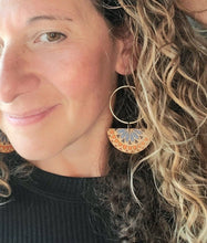Load image into Gallery viewer, Sparrow Wood Earrings: Engraved Bird Dangles, Lightweight Boho Jewelry - handmade wood earrings - Ink &amp; Inspirations Boutique
