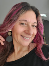 Load image into Gallery viewer, Hexagon Wood Dangles: Lightweight Post Earrings, Unique Handmade Jewelry - handmade wood earrings - Ink &amp; Inspirations Boutique
