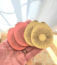 Load image into Gallery viewer, Colorful Vacation Earrings: Summer Boho Jewelry, Big Statement Wood Dangles - handmade wood earrings - Ink &amp; Inspirations Boutique
