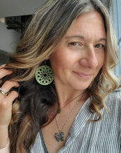 Load image into Gallery viewer, Macrame Boho Earrings: Handmade Wood Dangle Earrings - handmade wood earrings - Ink &amp; Inspirations Boutique
