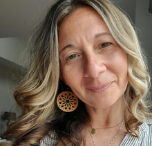 Load image into Gallery viewer, Macrame Boho Earrings: Handmade Wood Dangle Earrings - handmade wood earrings - Ink &amp; Inspirations Boutique
