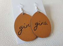Load image into Gallery viewer, Custom Name Wood Earrings: Personalized Teardrop Dangles, Unique Gifts - handmade wood earrings - Ink &amp; Inspirations Boutique
