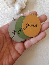 Load image into Gallery viewer, Custom Name Wood Earrings: Personalized Teardrop Dangles, Unique Gifts - handmade wood earrings - Ink &amp; Inspirations Boutique
