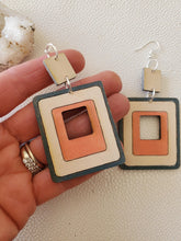 Load image into Gallery viewer, RectangleStripes handmade earring photo 9

