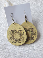 Load image into Gallery viewer, Colorful Vacation Earrings: Summer Boho Jewelry, Big Statement Wood Dangles - handmade wood earrings - Ink &amp; Inspirations Boutique

