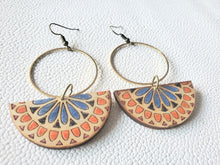 Load image into Gallery viewer, Sparrow Wood Earrings: Engraved Bird Dangles, Lightweight Boho Jewelry - handmade wood earrings - Ink &amp; Inspirations Boutique
