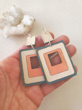 Load image into Gallery viewer, RectangleStripes handmade earring photo 2
