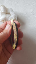 Load image into Gallery viewer, Sunflower Oversized Wood Hoops with Post Dangles: Boho Statement Jewelry - handmade wood earrings - Ink &amp; Inspirations Boutique
