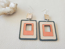 Load image into Gallery viewer, RectangleStripes handmade earring photo 6
