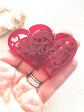 Load image into Gallery viewer, VALENTINES CUT OUTS acrylic handmade earring photo 3
