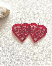 Load image into Gallery viewer, VALENTINES CUT OUTS acrylic handmade earring photo 2
