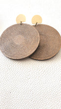 Load image into Gallery viewer, Unique Oversized Wood Earrings: Gold Post Dangles, Lightweight Boho Jewelry - handmade wood earrings - Ink &amp; Inspirations Boutique
