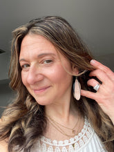 Load image into Gallery viewer, Fun Lightweight Long Dangles: Layered Wood Earrings, Neutral Boho Glam Style, Unique Handmade Earrings handmade wood earrings - image 3

