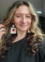 Load image into Gallery viewer, RectangleStripes handmade earring photo 1
