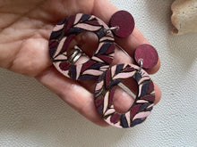 Load image into Gallery viewer, Leaf Hoops wood earrings alternate product view
