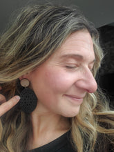 Load image into Gallery viewer, Mariana Black Boho Wood Earrings
