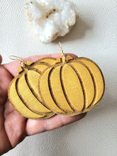 Load image into Gallery viewer, Pumpkin Wood Earrings for Fall
