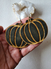 Load image into Gallery viewer, Pumpkin Wood Earrings for Fall
