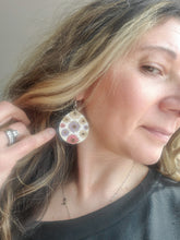 Load image into Gallery viewer, Teardrop Wood Earrings with Spring Flowers
