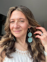 Load image into Gallery viewer, Tahiti lightweight statement wood earrings, original Etsy photo 11
