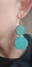 Load image into Gallery viewer, Tahiti engraved wood statement earrings, original Etsy photo 16
