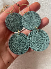 Load image into Gallery viewer, Tahiti stacked circle earrings in blue tones, original Etsy photo 17
