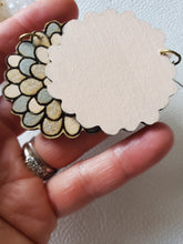 Load image into Gallery viewer, Lightweight wood flower earrings styled as bohemian jewelry
