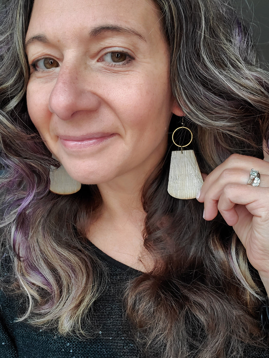 Nightfall Wood Dangle Earrings