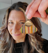 Load image into Gallery viewer, Spring Stripes Colorful Wood Earrings
