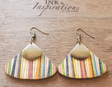 Load image into Gallery viewer, Spring Stripes Colorful Wood Earrings
