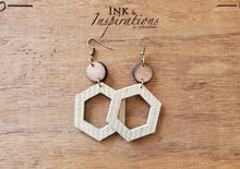 Load image into Gallery viewer, Marika Hexagon Wood Hoops
