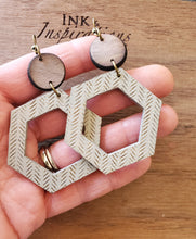 Load image into Gallery viewer, Marika Hexagon Wood Hoops
