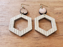 Load image into Gallery viewer, Marika Hexagon Wood Hoops
