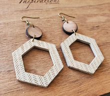 Load image into Gallery viewer, Marika Hexagon Wood Hoops
