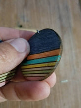 Load image into Gallery viewer, Rainbow Sunset Colorful Wood Earrings
