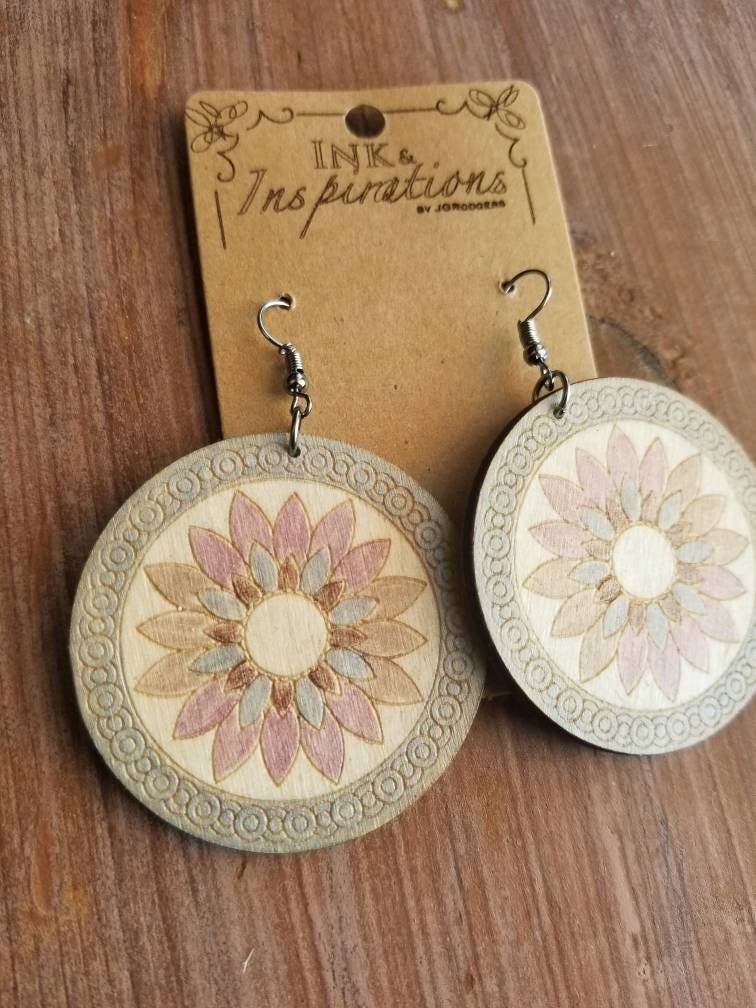 Cassy Pink Hippe Flower Earrings