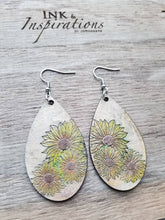 Load image into Gallery viewer, Sunflower Burst Wood  Earrings
