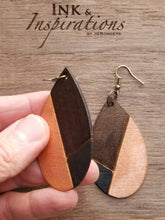 Load image into Gallery viewer, Modern Block Teardrop Wood Earrings
