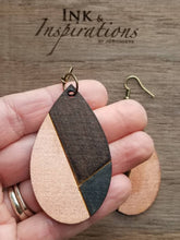 Load image into Gallery viewer, Modern Block Teardrop Wood Earrings
