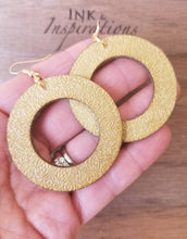 Load image into Gallery viewer, Gold Wood Hoops
