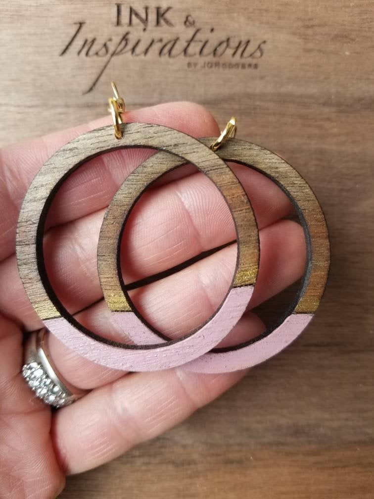 Sophisticated Wood Hoop Earrings