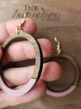 Load image into Gallery viewer, Sophisticated Wood Hoop Earrings
