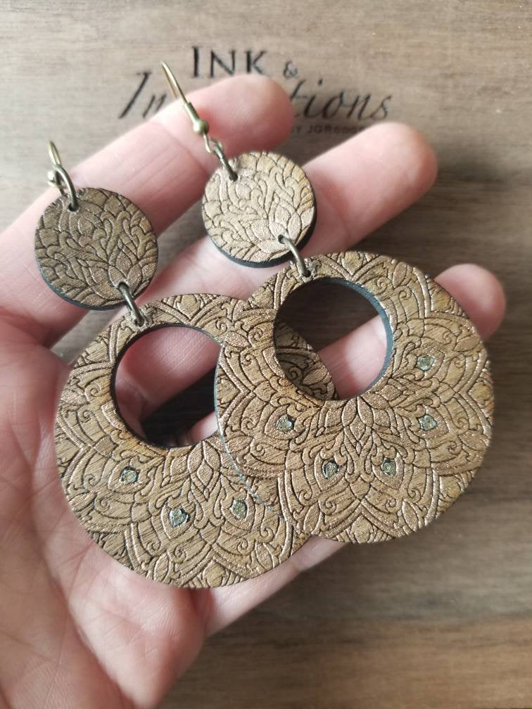 Mandala Wood Earrings