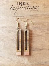 Load image into Gallery viewer, Silhouettes Rectangular Wood Earrings
