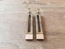 Load image into Gallery viewer, Silhouettes Rectangular Wood Earrings
